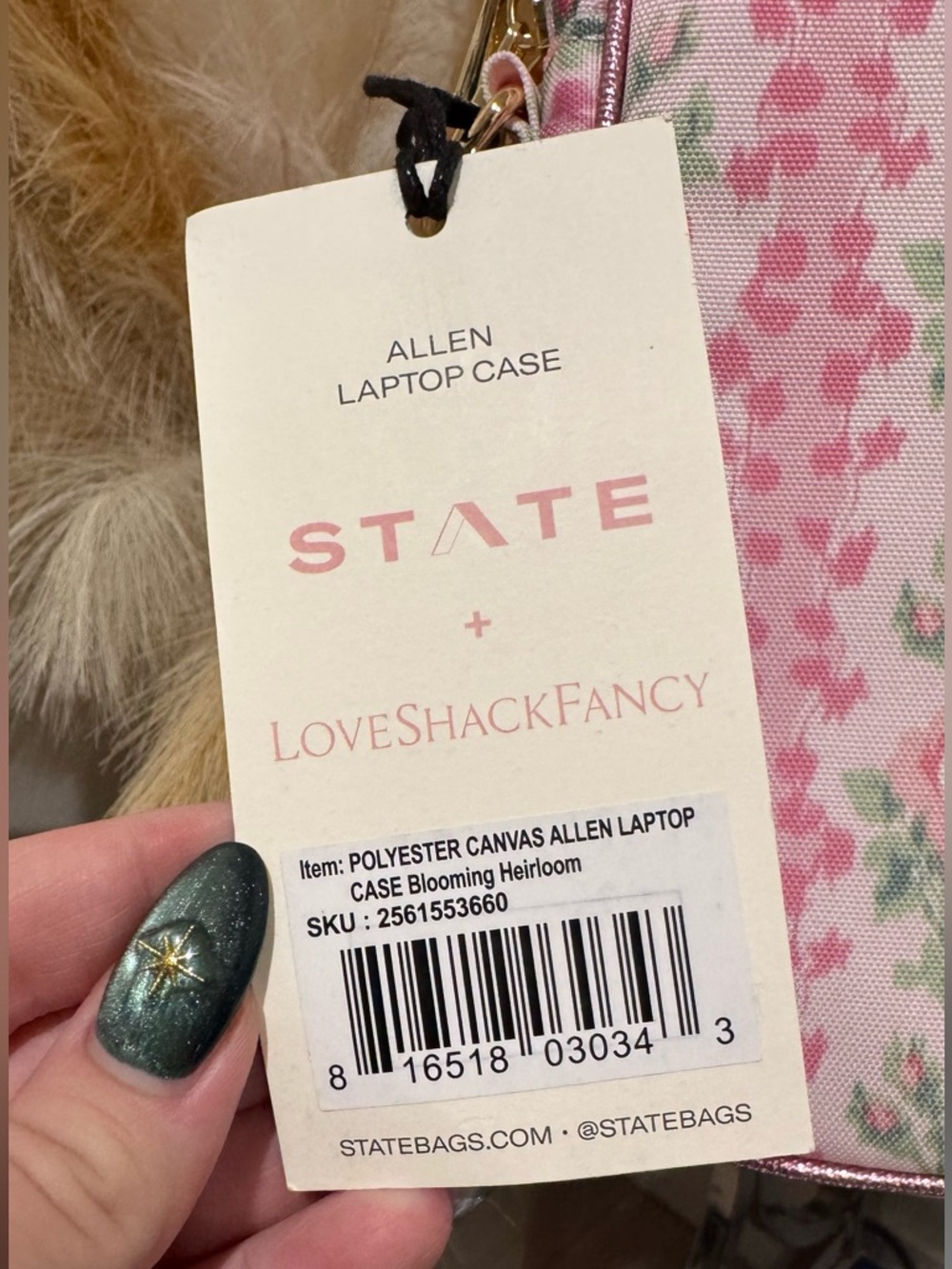 NOT FOR SALE - STATE x LoveShackFancy Allen Laptop Case Blooming Heirloom NWT - Picture 9 of 9
